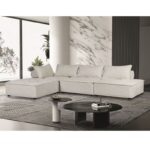 LARRY Καναπές Γωνία Σαλονιού- Καθιστικού, Πολυμορφικός, Ύφασμα Εκρού 301x201x100cm H.75/39cm