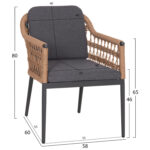 ΠΟΛΥΘΡΟΝΑ BOXER HM6556.01 ΑΛΟΥΜΙΝΙΟ & OLEFIN ΓΚΡΙ-TWIST WICKER 58x60x80Yεκ - Image 2