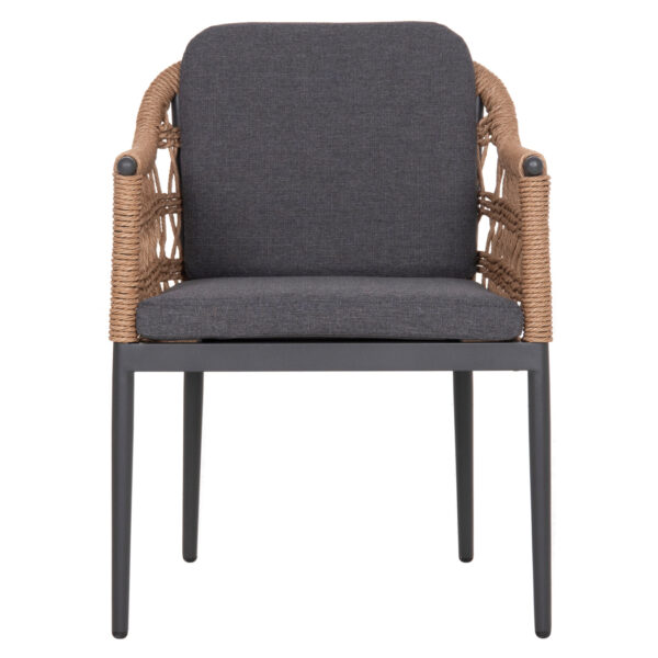 ΠΟΛΥΘΡΟΝΑ BOXER HM6556.01 ΑΛΟΥΜΙΝΙΟ & OLEFIN ΓΚΡΙ-TWIST WICKER 58x60x80Yεκ - Image 3