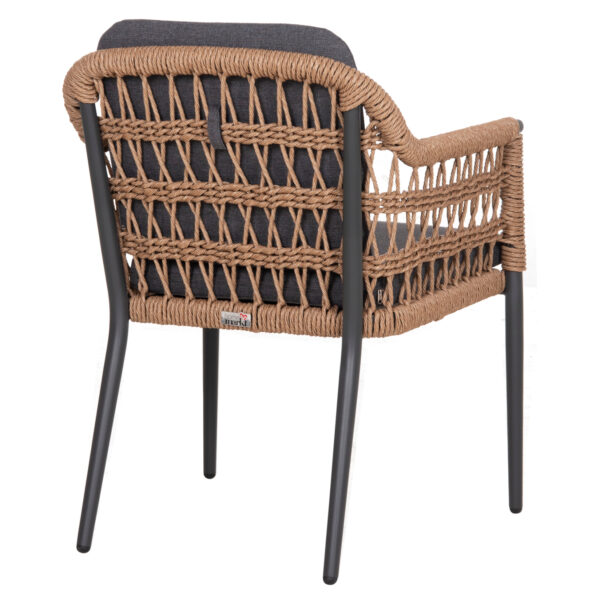 ΠΟΛΥΘΡΟΝΑ BOXER HM6556.01 ΑΛΟΥΜΙΝΙΟ & OLEFIN ΓΚΡΙ-TWIST WICKER 58x60x80Yεκ - Image 5