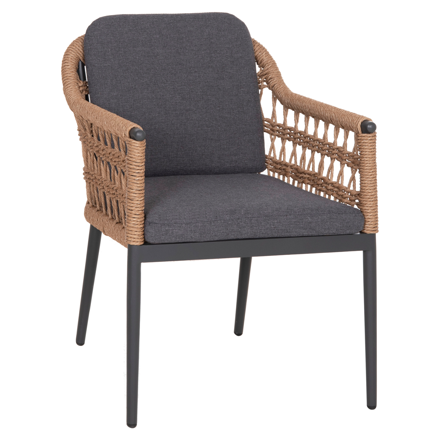 HM6556.01 ΠΟΛΥΘΡΟΝΑ BOXER HM6556.01 ΑΛΟΥΜΙΝΙΟ & OLEFIN ΓΚΡΙ-TWIST WICKER 58x60x80Yεκ - Image 1