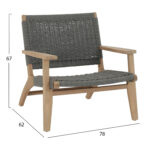 ΠΟΛΥΘΡΟΝΑ LOUNGE MONTER HM6241.02 ΞΥΛΟ ΑΚΑΚΙΑΣ ΦΥΣΙΚΟ-ΣΧΟΙΝΙ ΓΚΡΙ 78x62x67Υεκ - Image 2