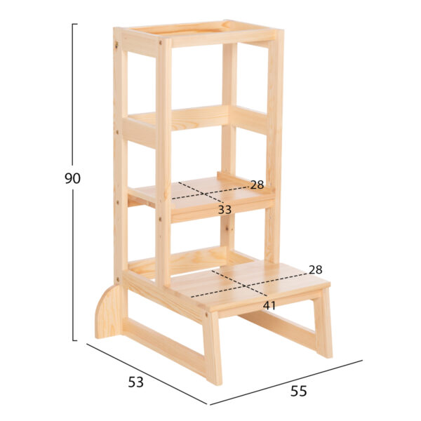 ΠΥΡΓΟΣ ΕΚΜΑΘΗΣΗΣ τ.MONTESSORI PEPE HM9291.01 ΞΥΛΟ ΠΕΥΚΟΥ ΦΥΣΙΚΟ 55x53x90Υεκ - Image 2