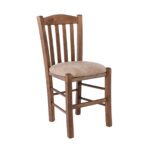 CASA Καρέκλα Οξιά Βαφή Εμποτισμού Καρυδί, Κάθισμα Suede Μπεζ 42x45x88cm - Image 2