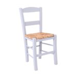 ΣΥΡΟΣ Καρέκλα Οξιά Βαφή Εμποτισμού Λάκα Γκρι, Κάθισμα Ψάθα 41x45x88cm - Image 2