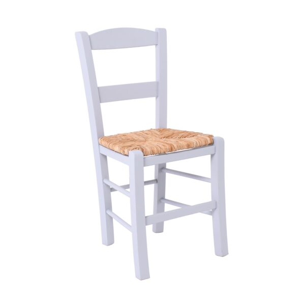 ΣΥΡΟΣ Καρέκλα Οξιά Βαφή Εμποτισμού Λάκα Γκρι, Κάθισμα Ψάθα 41x45x88cm - Image 2