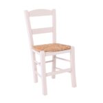 ΣΥΡΟΣ Καρέκλα Οξιά Βαφή Εμποτισμού Λάκα Creamy, Κάθισμα Ψάθα 41x45x88cm - Image 2