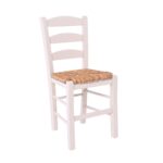 ΣΚΥΡΟΣ Καρέκλα Οξιά Βαφή Εμποτισμού Λάκα Creamy, Κάθισμα Ψάθα 41x43x89cm - Image 2