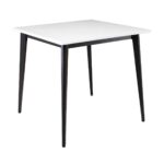 VIDAL Τραπέζι Μέταλλο Βαφή Μαύρο, Επιφάνεια 80x80cm/20mm Κ/Π Εμποτισμού Λάκα Άσπρο 81x81x74cm - Image 2