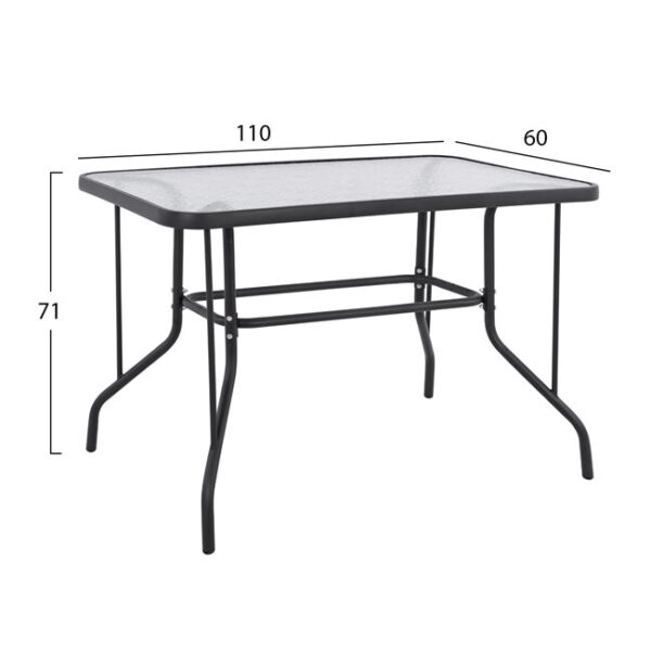 ΣΕΤ ΤΡΑΠΕΖΑΡΙΑΣ 5ΤΜΧ ADAM HM21220.01 ΚΑΡΕΚΛΕΣ ΜΕΤΑΛΛΙΚΕΣ & ΤΡΑΠΕΖΙ 110x60 ΓΚΡΙ - Image 2