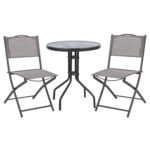 ΣΕΤ ΕΞ.ΧΩΡΟΥ 3ΤΜΧ LIMA HM21038.01 ΤΡΑΠΕΖΙ LIMA & 2 ΠΤΥΣΣΟΜΕΝΕΣ ΚΑΡΕΚΛΕΣ ΓΚΡΙ