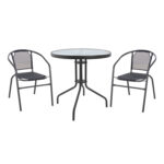 ΣΕΤ ΕΞΩΤ. ΧΩΡΟΥ 3ΤΜΧ HM10711.01 ΓΚΡΙ ΜΕΤΑΛΛΟ-ΓΥΑΛΙ ΑΣΦΑΛΕΙΑΣ-ΓΚΡΙ TEXTILENE