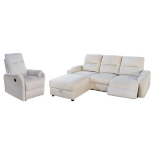 ΣΕΤ ΚΑΝΑΠΕΣ-ΠΟΛΥΘΡΟΝΑ RELAX SYNTHIA HM10735.01 ΜΠΕΖ ΥΦΑΣΜΑ-ΗΛΕΚΤΡΙΚΗ ΑΝΑΚΛΙΣΗ [L]