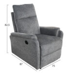 ΣΕΤ ΚΑΝΑΠΕΣ-ΠΟΛΥΘΡΟΝΑ RELAX SYNTHIA HM10735.03 ΓΚΡΙ ΥΦΑΣΜΑ-ΗΛ.ΑΝΑΚΛΙΣΗ [L] - Image 3
