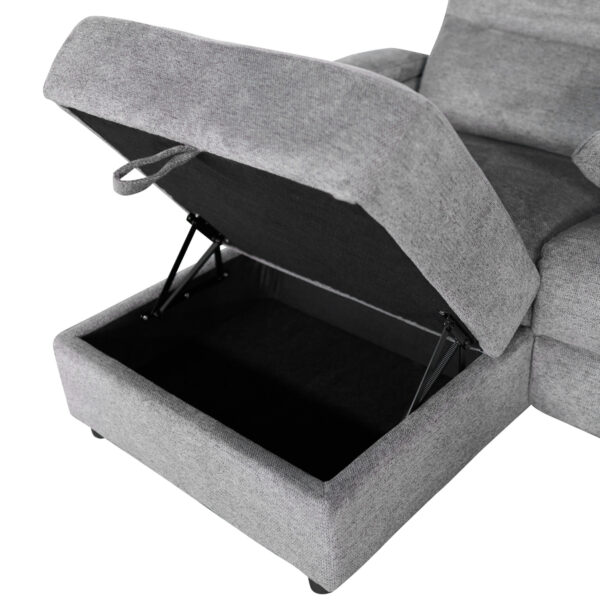 ΣΕΤ ΚΑΝΑΠΕΣ-ΠΟΛΥΘΡΟΝΑ RELAX SYNTHIA HM10735.03 ΓΚΡΙ ΥΦΑΣΜΑ-ΗΛ.ΑΝΑΚΛΙΣΗ [L] - Image 4