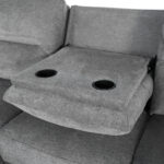 ΣΕΤ ΚΑΝΑΠΕΣ-ΠΟΛΥΘΡΟΝΑ RELAX SYNTHIA HM10735.03 ΓΚΡΙ ΥΦΑΣΜΑ-ΗΛ.ΑΝΑΚΛΙΣΗ [L] - Image 5