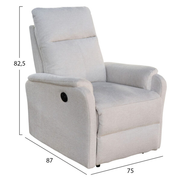 ΣΕΤ ΚΑΝΑΠΕΣ-ΠΟΛΥΘΡΟΝΑ RELAX SYNTHIA HM10736.01 ΜΠΕΖ ΥΦΑΣΜΑ-ΗΛ.ΑΝΑΚΛΙΣΗ [R] - Image 3