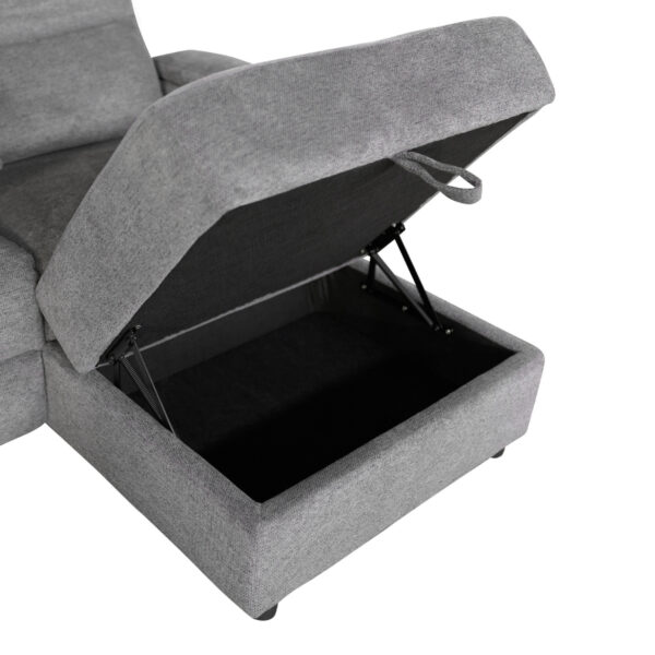 ΣΕΤ ΚΑΝΑΠΕΣ-ΠΟΛΥΘΡΟΝΑ RELAX SYNTHIA HM10736.03 ΓΚΡΙ ΥΦΑΣΜΑ-ΗΛ.ΑΝΑΚΛΙΣΗ [R] - Image 4