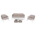 ΣΕΤ ΣΑΛΟΝΙ 5ΤΜΧ DRISCOLL ΗM6473.02 IVORY ΑΛΟΥΜΙΝΙΟ--ΜΠΕΖ ΣΧΟΙΝΙ & OLEFIN ΥΦΑΣΜΑ