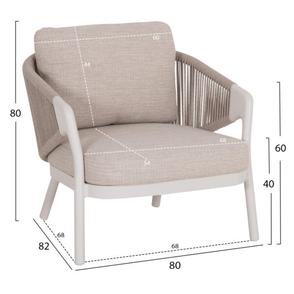 ΣΕΤ ΣΑΛΟΝΙ 5ΤΜΧ DRISCOLL ΗM6473.02 IVORY ΑΛΟΥΜΙΝΙΟ--ΜΠΕΖ ΣΧΟΙΝΙ & OLEFIN ΥΦΑΣΜΑ - Image 3