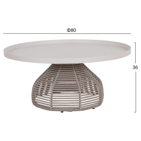 ΣΕΤ ΣΑΛΟΝΙ 5ΤΜΧ DRISCOLL ΗM6473.02 IVORY ΑΛΟΥΜΙΝΙΟ--ΜΠΕΖ ΣΧΟΙΝΙ & OLEFIN ΥΦΑΣΜΑ - Image 4