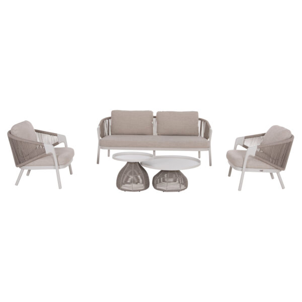 ΣΕΤ ΣΑΛΟΝΙ 5ΤΜΧ DRISCOLL ΗM6473.02 IVORY ΑΛΟΥΜΙΝΙΟ--ΜΠΕΖ ΣΧΟΙΝΙ & OLEFIN ΥΦΑΣΜΑ - Image 6