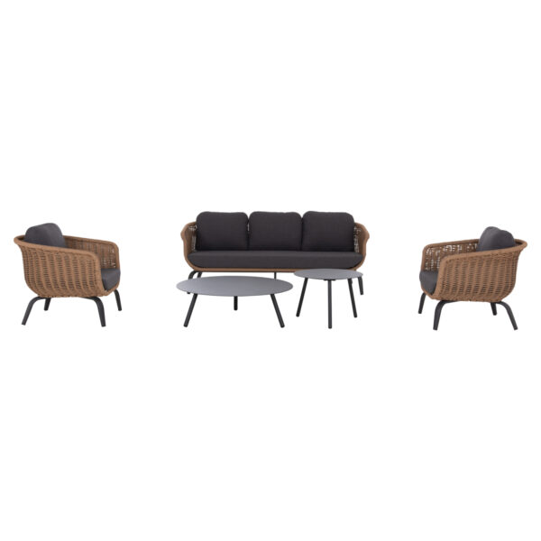 ΣΕΤ ΣΑΛΟΝΙ 5ΤΜΧ STERN HM6555.01 ΓΚΡΙ ΑΛΟΥΜΙΝΙΟ & OLEFIN--TWIST WICKER ΣΕ ΦΥΣΙΚΟ - Image 5