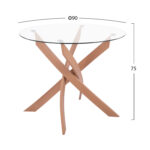 ΣΕΤ ΤΡΑΠΕΖΑΡΙΑΣ 5ΤΜΧ ΕΣ.ΧΩΡΟΥ JAFARU HM10885.12 ΣΤΡΟΓΓΥΛΟ ΤΡΑΠΕΖΙ Φ90 & 4 ΚΑΡΕΚΛΕΣ--ΜΠΕΖ - Image 2