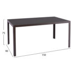 ΣΕΤ ΤΡΑΠΕΖΑΡΙΑΣ 5ΤΜΧ ENDIKA HM21011 ΚΑΡΕΚΛΕΣ ΜΕ ΜΑΞΙΛΑΡΙ & ΤΡΑΠΕΖΙ 150x90εκ ΚΑΦΕ - Image 2