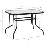 ΣΕΤ ΤΡΑΠΕΖΑΡΙΑΣ 5ΤΜΧ ADAM HM21220.03 ΚΑΡΕΚΛΕΣ ΜΕΤΑΛΛΙΚΕΣ & ΤΡΑΠΕΖΙ 110x60 ΜΑΥΡΟ - Image 2