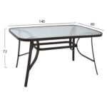 ΣΕΤ ΤΡΑΠΕΖΑΡΙΑΣ 5TMX ΤΡΑΠΕΖΙ 140Χ80Χ72Υεκ.ΚΑΙ 4 ΠΟΛΥΘΡΟΝΕΣ ΜΕΤΑΛΛΟ ΚΑΦΕ HM10562.02 - Image 2