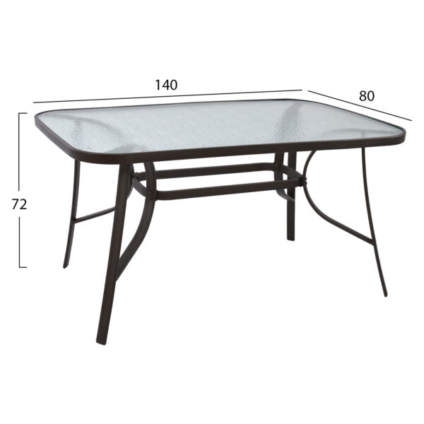 ΣΕΤ ΤΡΑΠΕΖΑΡΙΑΣ 5TMX ΤΡΑΠΕΖΙ 140Χ80Χ72Υεκ.ΚΑΙ 4 ΠΟΛΥΘΡΟΝΕΣ ΜΕΤΑΛΛΟ ΚΑΦΕ HM10562.02 - Image 2