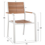 ΣΕΤ ΤΡΑΠΕΖΑΡΙΑΣ TABER HM10738 ΤΡΑΠΕΖΙ & 6 ΠΟΛΥΘΡΟΝΕΣ-ΑΛΟΥΜΙΝΙΟ & POLYWOOD-ΛΕΥΚΟ - Image 3