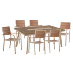 ΣΕΤ ΤΡΑΠΕΖΑΡΙΑΣ TABER HM10739 ΤΡΑΠΕΖΙ & 6 ΠΟΛΥΘΡΟΝΕΣ-ΑΛΟΥΜΙΝΙΟ & POLYWOOD-ΣΑΜΠΑΝΙ