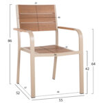 ΣΕΤ ΤΡΑΠΕΖΑΡΙΑΣ TABER HM10739 ΤΡΑΠΕΖΙ & 6 ΠΟΛΥΘΡΟΝΕΣ-ΑΛΟΥΜΙΝΙΟ & POLYWOOD-ΣΑΜΠΑΝΙ - Image 3