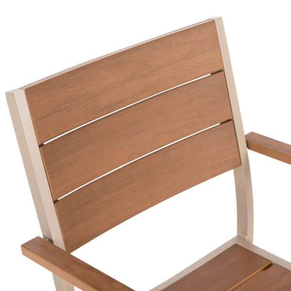 ΣΕΤ ΤΡΑΠΕΖΑΡΙΑΣ TABER HM10739 ΤΡΑΠΕΖΙ & 6 ΠΟΛΥΘΡΟΝΕΣ-ΑΛΟΥΜΙΝΙΟ & POLYWOOD-ΣΑΜΠΑΝΙ - Image 6