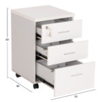 ΣΥΡΤΑΡΙΕΡΑ ΓΡΑΦΕΙΟΥ ΜΕ ΚΛΕΙΔΑΡΙΑ VANCE HM2159 ΛΕΥΚΗ ΜΕΛΑΜΙΝΗ-ΡΟΔΑΚΙΑ 39x40x60Υεκ. - Image 2