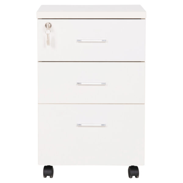 ΣΥΡΤΑΡΙΕΡΑ ΓΡΑΦΕΙΟΥ ΜΕ ΚΛΕΙΔΑΡΙΑ VANCE HM2159 ΛΕΥΚΗ ΜΕΛΑΜΙΝΗ-ΡΟΔΑΚΙΑ 39x40x60Υεκ. - Image 3