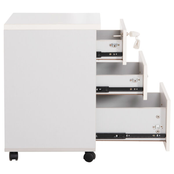 ΣΥΡΤΑΡΙΕΡΑ ΓΡΑΦΕΙΟΥ ΜΕ ΚΛΕΙΔΑΡΙΑ VANCE HM2159 ΛΕΥΚΗ ΜΕΛΑΜΙΝΗ-ΡΟΔΑΚΙΑ 39x40x60Υεκ. - Image 4