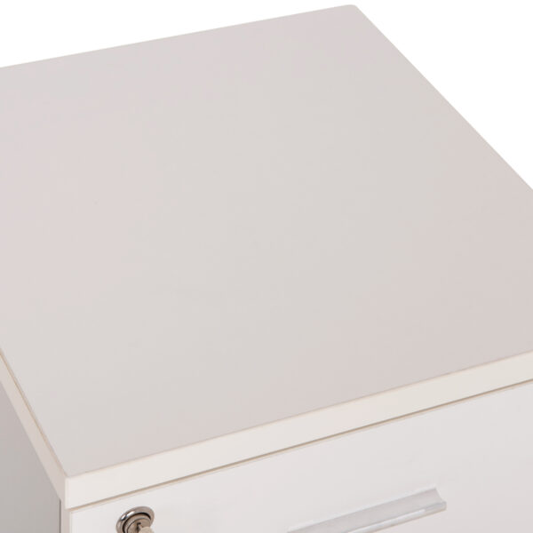 ΣΥΡΤΑΡΙΕΡΑ ΓΡΑΦΕΙΟΥ ΜΕ ΚΛΕΙΔΑΡΙΑ VANCE HM2159 ΛΕΥΚΗ ΜΕΛΑΜΙΝΗ-ΡΟΔΑΚΙΑ 39x40x60Υεκ. - Image 6