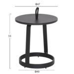 ΤΡΑΠΕΖΙ ΒΟΗΘΗΤΙΚΟ ΕΞ.ΧΩΡΟΥ MINO HM6432.01 ΑΛΟΥΜΙΝΙΟ & ΣΧΟΙΝΙ ΓΚΡΙ Φ47x53Υεκ - Image 2