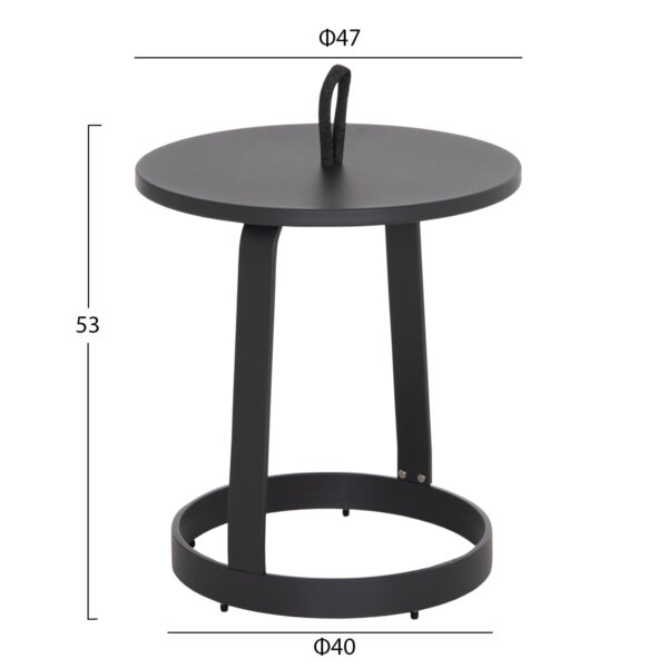 ΤΡΑΠΕΖΙ ΒΟΗΘΗΤΙΚΟ ΕΞ.ΧΩΡΟΥ MINO HM6432.01 ΑΛΟΥΜΙΝΙΟ & ΣΧΟΙΝΙ ΓΚΡΙ Φ47x53Υεκ - Image 2