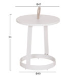 ΤΡΑΠΕΖΙ ΒΟΗΘΗΤΙΚΟ ΕΞ.ΧΩΡΟΥ MINO HM6432.02 ΑΛΟΥΜΙΝΙΟ ΛΕΥΚΟ & ΣΧΟΙΝΙ ΜΠΕΖ Φ47x53Υεκ - Image 2