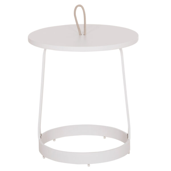 ΤΡΑΠΕΖΙ ΒΟΗΘΗΤΙΚΟ ΕΞ.ΧΩΡΟΥ MINO HM6432.02 ΑΛΟΥΜΙΝΙΟ ΛΕΥΚΟ & ΣΧΟΙΝΙ ΜΠΕΖ Φ47x53Υεκ - Image 3