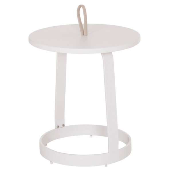 ΤΡΑΠΕΖΙ ΒΟΗΘΗΤΙΚΟ ΕΞ.ΧΩΡΟΥ MINO HM6432.02 ΑΛΟΥΜΙΝΙΟ ΛΕΥΚΟ & ΣΧΟΙΝΙ ΜΠΕΖ Φ47x53Υεκ - Image 6