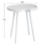 ΤΡΑΠΕΖΙ ΒΟΗΘΗΤΙΚΟ ΣΤΡΟΓΓΥΛΟ ΕΞ.ΧΩΡΟΥ TEROC HM6433.02 ΑΛΟΥΜΙΝΙΟ ΛΕΥΚΟ Φ47x53Υεκ - Image 2