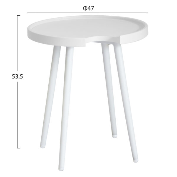 ΤΡΑΠΕΖΙ ΒΟΗΘΗΤΙΚΟ ΣΤΡΟΓΓΥΛΟ ΕΞ.ΧΩΡΟΥ TEROC HM6433.02 ΑΛΟΥΜΙΝΙΟ ΛΕΥΚΟ Φ47x53Υεκ - Image 2