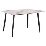 ΤΡΑΠΕΖΙ RAVEN HM18149.04 ΚΕΡΑΜΙΚΟ TOP ΜΕ ΟΨΗ ΛΕΥΚΟ/ΚΑΦΕ ΜΑΡΜΑΡΟ 140x80x74Υεκ. - Image 4