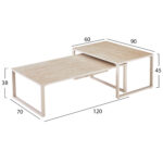 ΤΡΑΠΕΖΙ ΣΑΛΟΝΙΟΥ 2ΤΜΧ TERREN HM18365.02 ΜΠΕΖ ΠΟΔΙΑ--SINTERED STONE ΣΕ ΤΡΑΒΕΡΤΙΝΑ 120x70x45Υεκ - Image 3