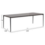 ΤΡΑΠΕΖΙ ΤΡΑΠΕΖΑΡΙΑΣ STAD HM6558.01 ΓΚΡΙ ΑΛΟΥΜΙΝΙΟ & SINTERED STONE TOP 220x100x75Υεκ - Image 2